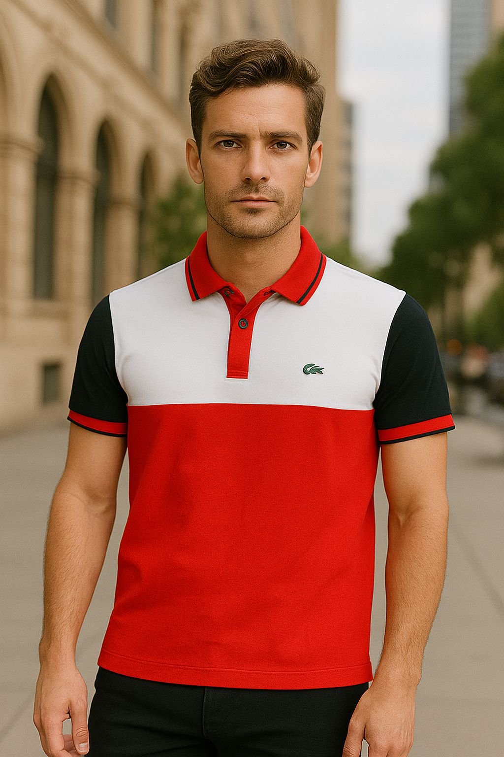 Pk Polo - White Red